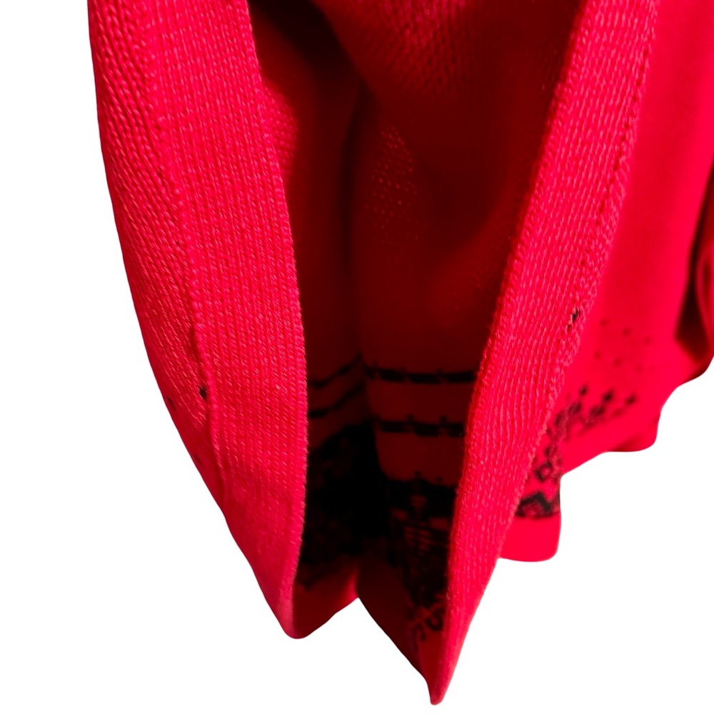 Talbots Zip Front Mock Neck Drop Shoulder Dolmain Sleeve Red Cotton Poncho L/XL - Picture 6 of 11